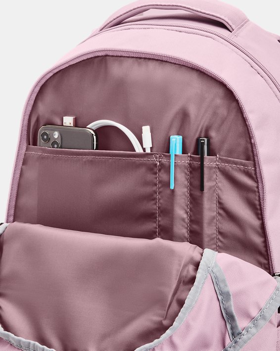 UA Hustle 5.0 Backpack, Pink, pdpMainDesktop image number 1